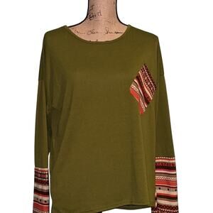 Long sleeve boho top‎